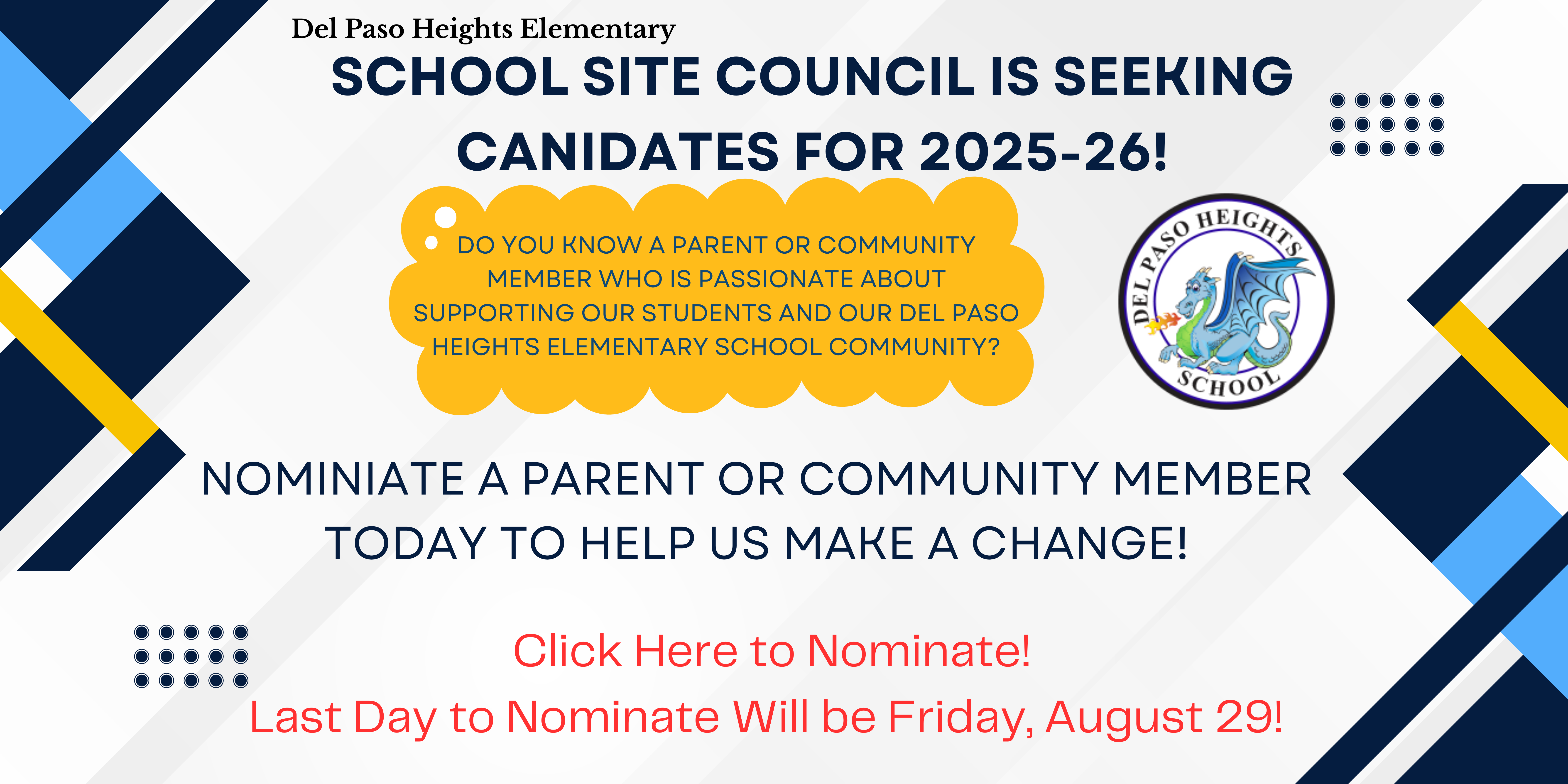 flyer for school site council nominations