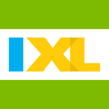 IXL Logo, Blue and yellow letters spell IXL on a white and green background.