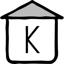 Keyboarding without Tears logo - a cartoon outline of a house with the letter K written inside